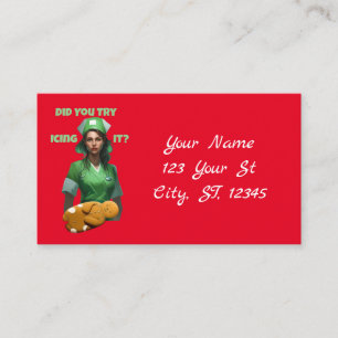 Tarjeta De Visita Enfermera divertida que la hace Thunder_Cove