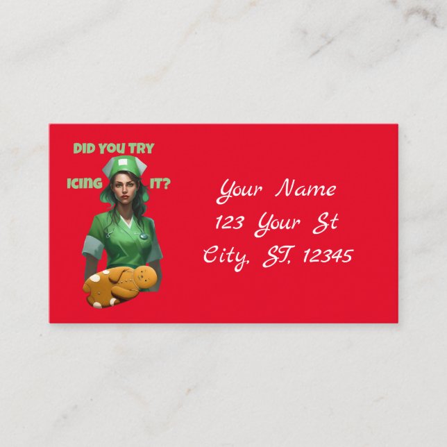 Tarjeta De Visita Enfermera divertida que la hace Thunder_Cove (Anverso)