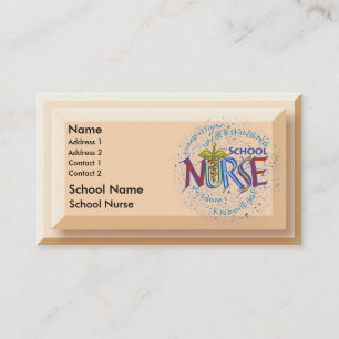 Tarjeta De Visita Enfermera escolar Motto