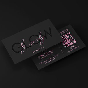 Tarjeta De Visita Enfermera Esteticista Rosa Negra Belleza