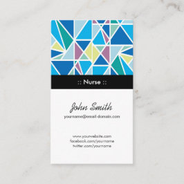 Tarjeta De Visita Enfermera - Geometría abstracta azul