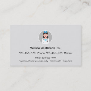 Tarjeta De Visita Enfermera médica profesional moderna registrada