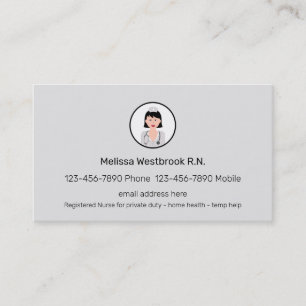 Tarjeta De Visita Enfermera médica profesional moderna registrada