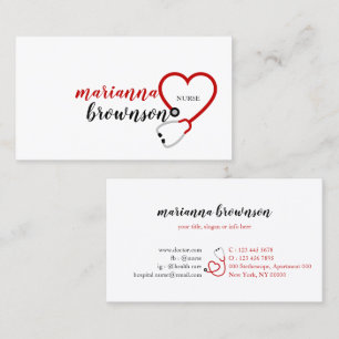 Tarjeta De Visita Enfermera Médico Hospital