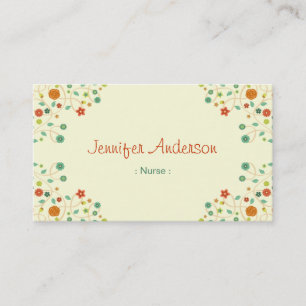 Tarjeta De Visita Enfermera - Moda Naturaleza Elegante