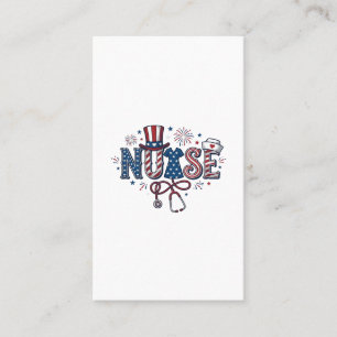Tarjeta De Visita Enfermera Patriótica Diseño Vectorial de Grabado A