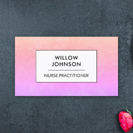 Tarjeta De Visita Enfermera practicante asistente médico Pink Purple