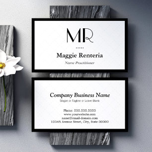 Tarjeta De Visita Enfermera practicante - Monograma limpio y elegant
