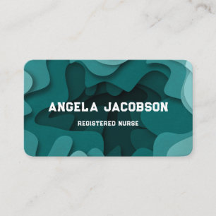 Tarjeta De Visita Enfermera Registrada Abstracta Moderna Teal