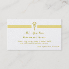 Tarjeta De Visita Enfermera registradoa con el logotipo de oro del