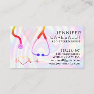 Tarjeta De Visita Enfermera RN, LVN, LPN, Arcoiris guardián