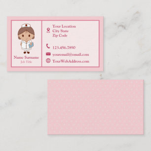 Tarjeta De Visita Enfermera Rosa