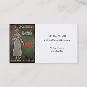 Tarjeta De Visita Enfermera solicitando donaciones WWI