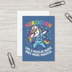 Tarjeta De Visita Enfermera Unicornio Energía Brillante y Mágica