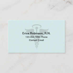 Tarjeta De Visita Enfermera visitante inscrita Angelic Caduceus