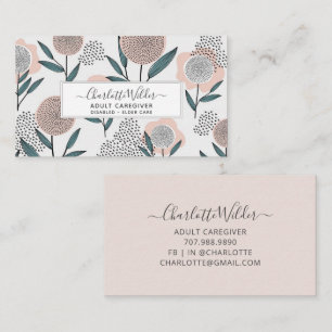 Tarjeta De Visita Enfermería Cuidador Hand Drake Floral