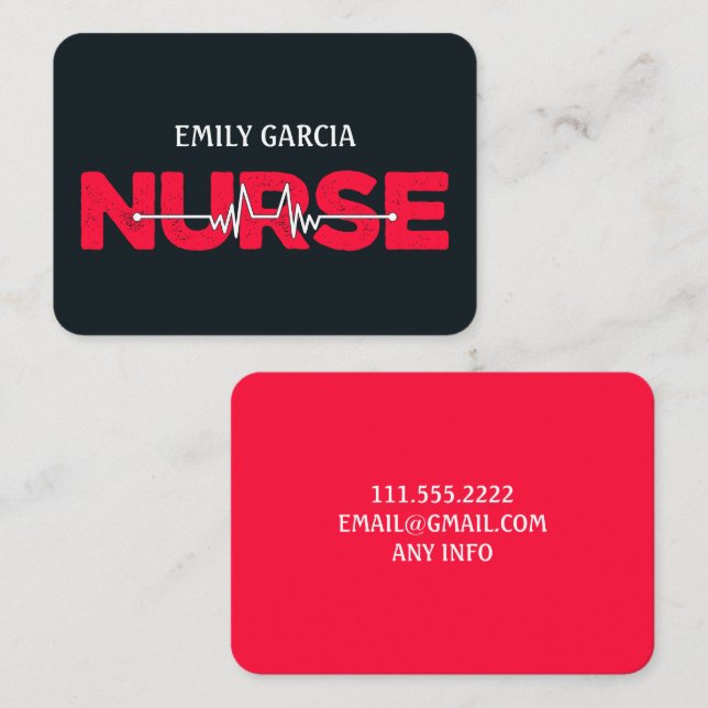 Tarjeta De Visita Enfermería del cuidador (Anverso / Reverso)