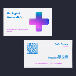 Tarjeta De Visita Enfermería QR CNA