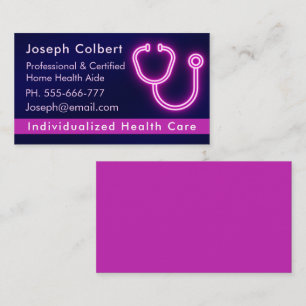 Tarjeta De Visita Enfermero Cuidador de la enfermería médica azul mo