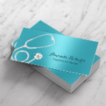 Tarjeta De Visita Enfermero Cuidador Moderno Turquesa Médico Metálic<br><div class="desc">Cuidados de enfermería modernas tarjetas de negocios de medicina turquesa metálica turquesa.</div>