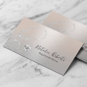 Tarjeta De Visita Enfermero Cuidador profesional moderno Plata Medic