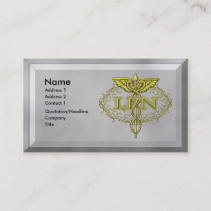 Tarjeta De Visita Enfermero de Oval Copper Caduceus LPN