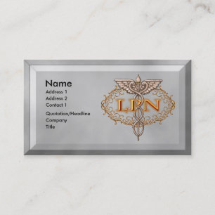 Tarjeta De Visita Enfermero de Oval Copper Caduceus LPN