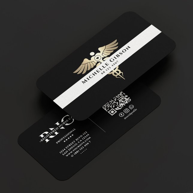 Tarjeta De Visita Enfermero Médico de Rescate de Primera Respuesta E (First Responder Rescue Medical Nurse EMS Caduceus Business Card
)