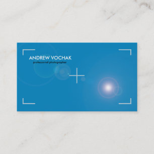 Tarjeta De Visita "enfoque" la fotografía azul y blanca simple