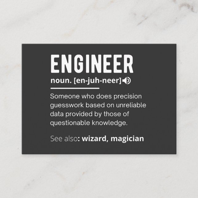 TARJETA DE VISITA ENGINEER DEFINITION (Anverso)