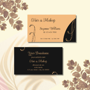 Tarjeta De Visita Engranaje moderno y ornato ornamental negro