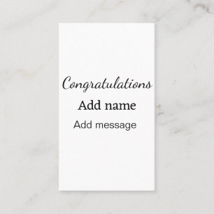 Tarjeta De Visita Enhorabuena agregar mensaje de nombre simple gradu
