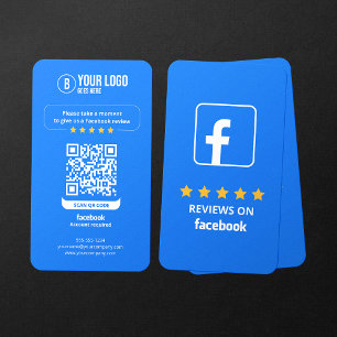 Tarjeta De Visita Enlace de reseñas de Facebook Código QR