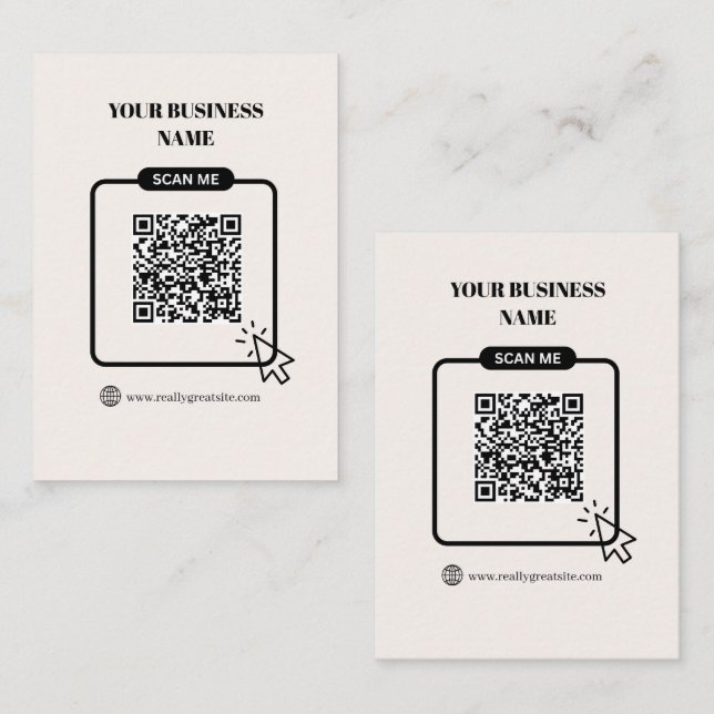 Tarjeta De Visita Enlace de sitio web de código QR personalizable ne (Anverso / Reverso)
