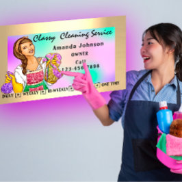 Tarjeta De Visita Enmarcado de servicios de limpieza de oficina de l
