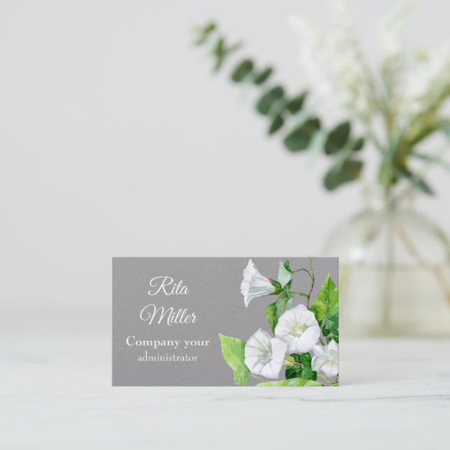 Tarjeta De Visita Enredadera flor blanca (Anverso de pie)