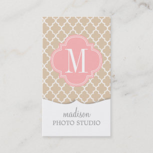Tarjeta De Visita Enrejado marroquí de lino elegante personalizado