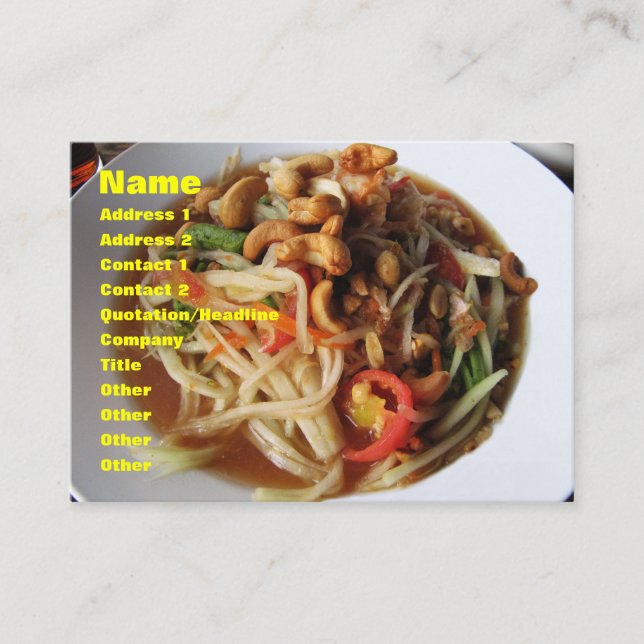 Tarjeta De Visita Ensalada de Papaya picante Ayutthaya [Som Tam] con