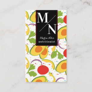 Tarjeta De Visita Ensalada Saludable Nutricionista Moderno Audaz