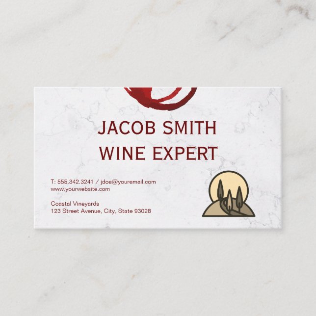 Tarjeta De Visita Ensayos de vino | Cría | Viñedo (Anverso)