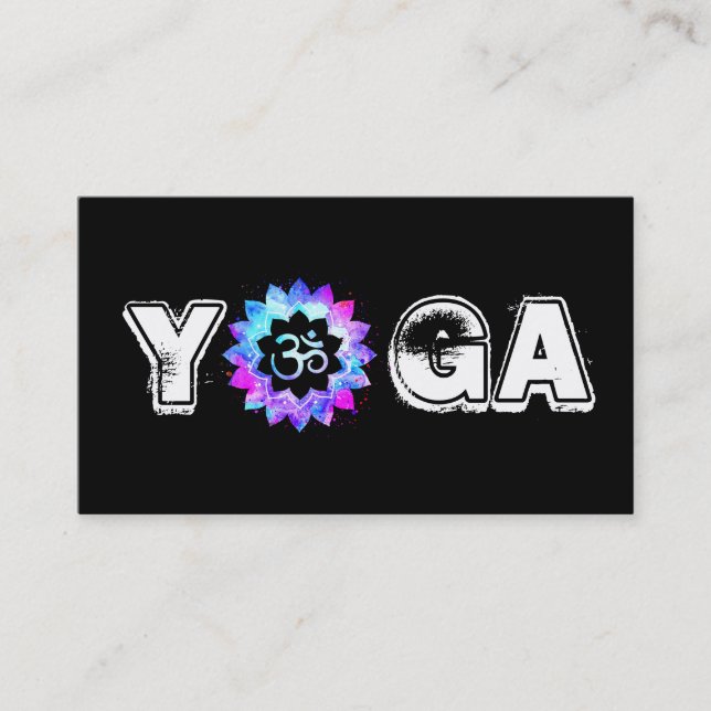 Tarjeta De Visita *~* Enseñador de Mandala de yoga, Lotus OM (Anverso)