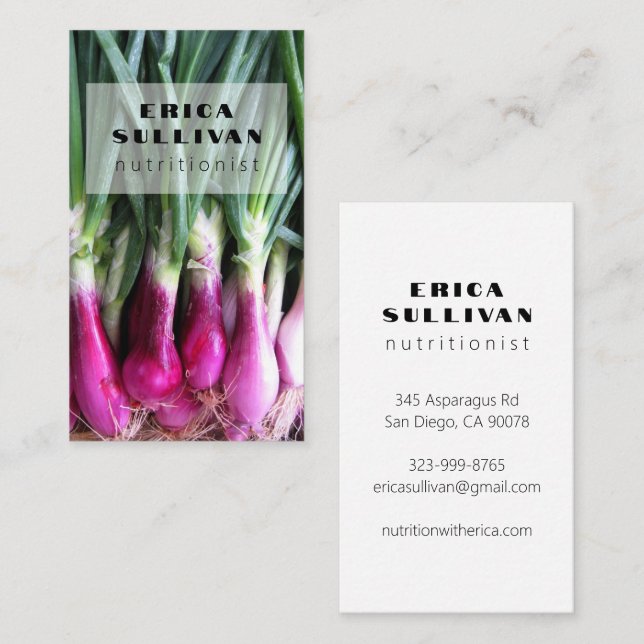 Tarjeta De Visita Enseñador de Nutrición de Salud Chef Diet Veggies  (Anverso / Reverso)