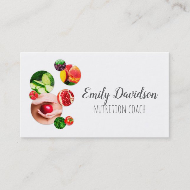 Tarjeta De Visita Enseñador de nutrición entrenador de fitness dieta (Anverso)