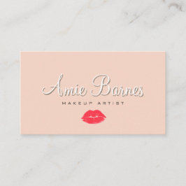 Tarjeta De Visita Enseñanza de cosmetología de artistas de los labio