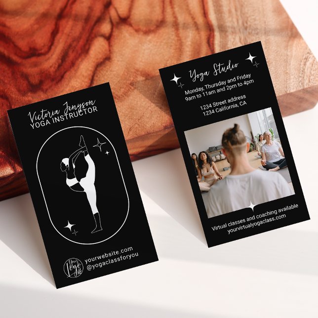 Tarjeta De Visita Enseñanza de estudio de instructores de yoga de es (Subido por el creador)