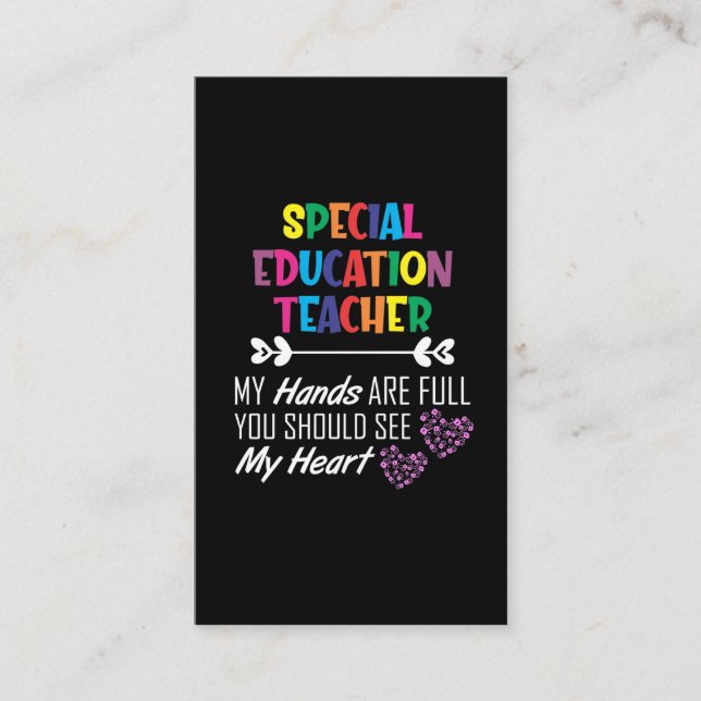 Tarjeta De Visita Enseñanza de profesores de educación especial (Anverso)