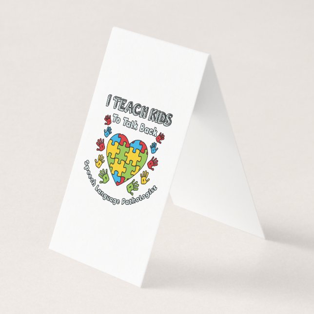 Tarjeta De Visita Enseño A Los Niños A Hablar De La Terapia Del Leng (Anverso)