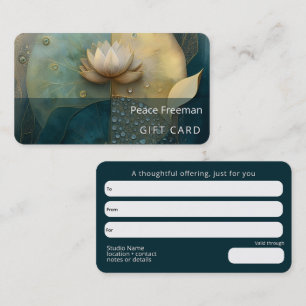 Tarjeta De Visita Entre Agua y Luz Diseño Flor de Loto