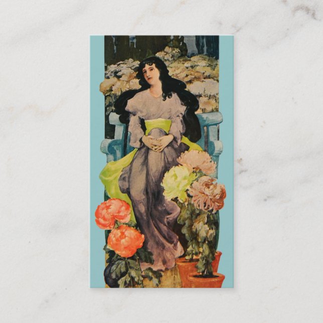 Tarjeta De Visita Entre los crisantemos (Anverso)