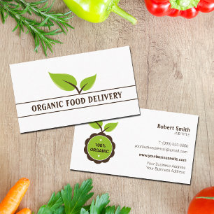 Tarjeta De Visita Entrega de alimentos orgánicos, productor agrícola